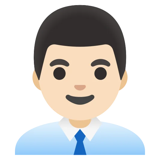 The man office worker: light skin tone emoji.