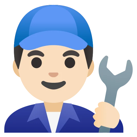 The man mechanic: light skin tone emoji.