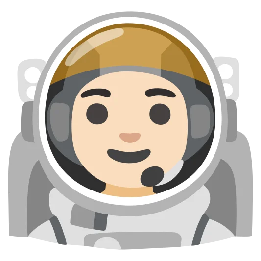 The man astronaut: light skin tone emoji.