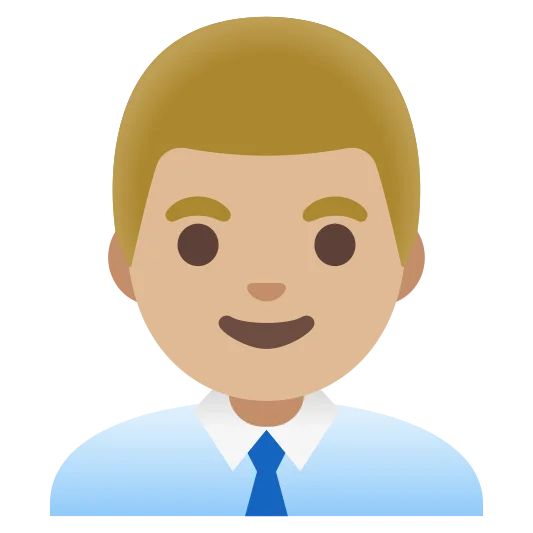 The man office worker: medium-light skin tone emoji.