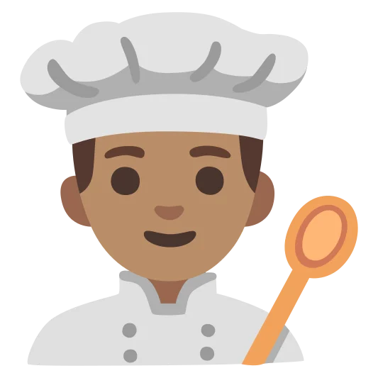 The man cook: medium skin tone emoji.