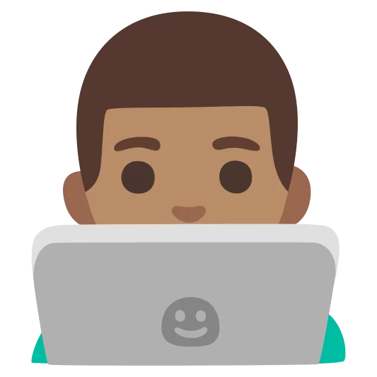 The man technologist: medium skin tone emoji.