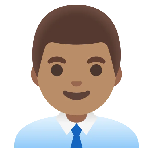 The man office worker: medium skin tone emoji.