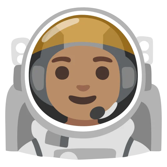 The man astronaut: medium skin tone emoji.