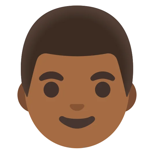The man: medium-dark skin tone emoji.