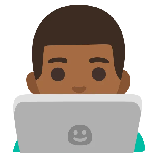 The man technologist: medium-dark skin tone emoji.