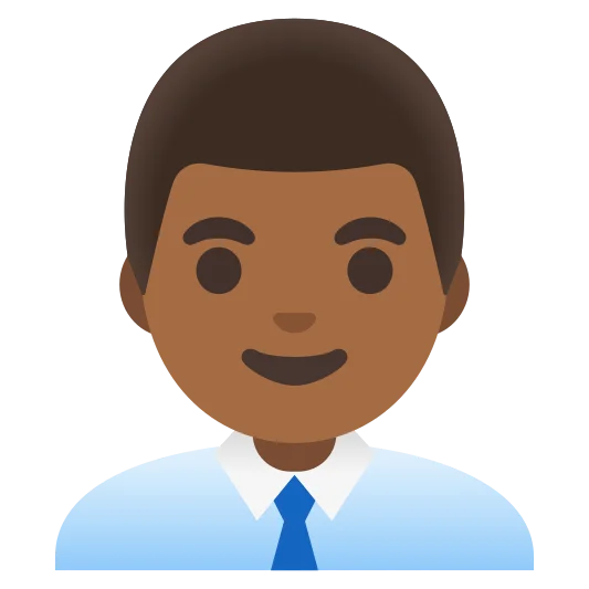 The man office worker: medium-dark skin tone emoji.
