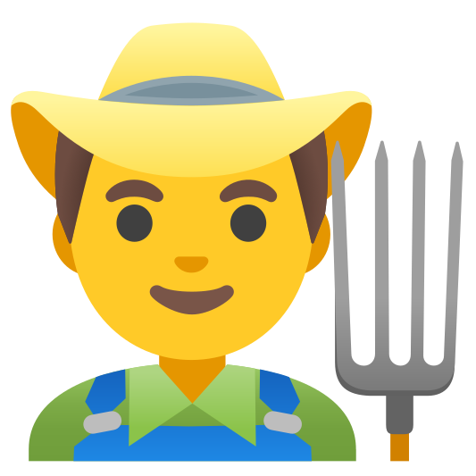 The man farmer emoji.