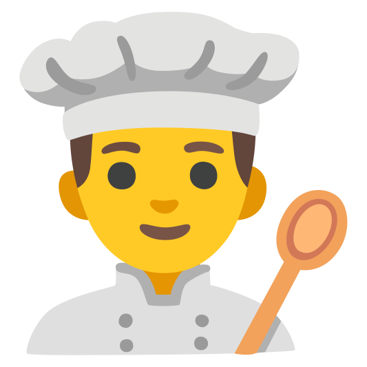 The man cook emoji.