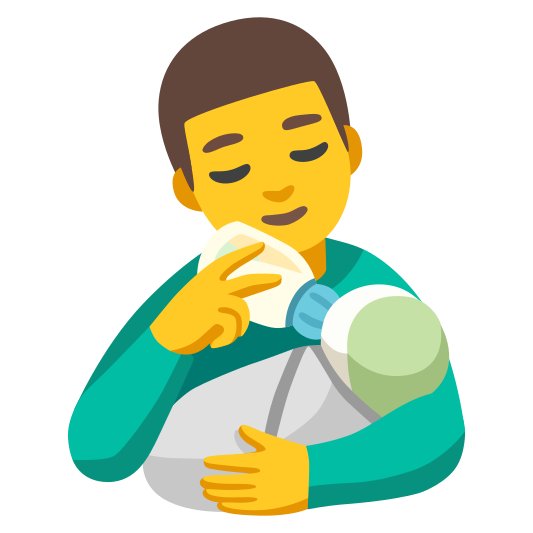 The man feeding baby emoji.
