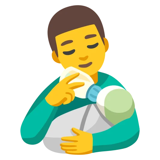 The man feeding baby emoji.