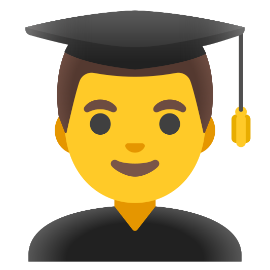 The man student emoji.