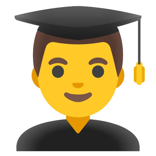 The man student emoji.