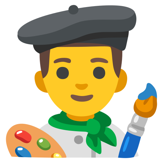 The man artist emoji.