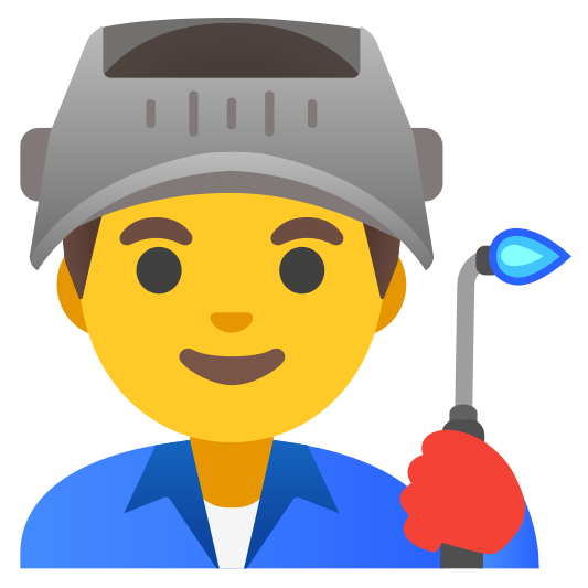 The man factory worker emoji.