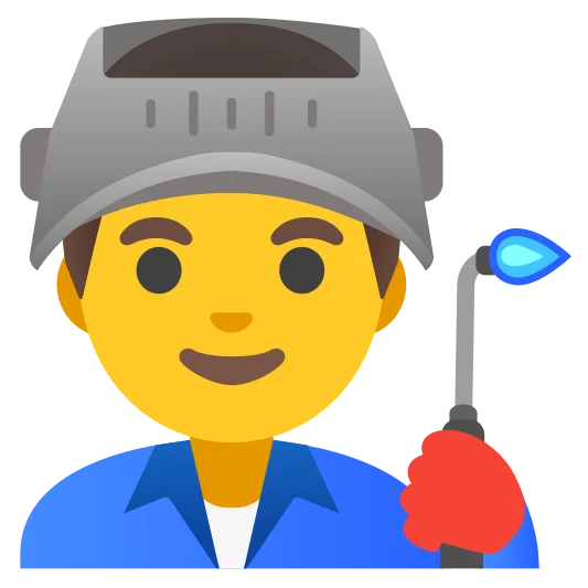 The man factory worker emoji.