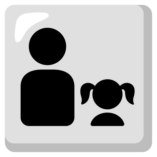 The family: man, girl emoji.