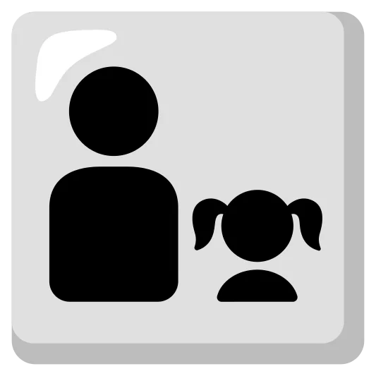 The family: man, girl emoji.