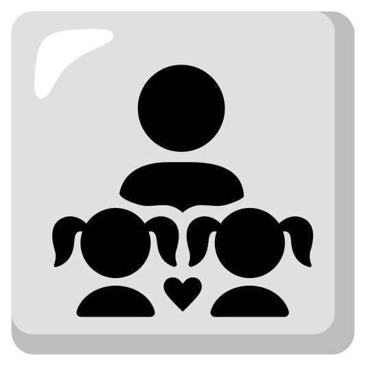 The family: man, girl, girl emoji.
