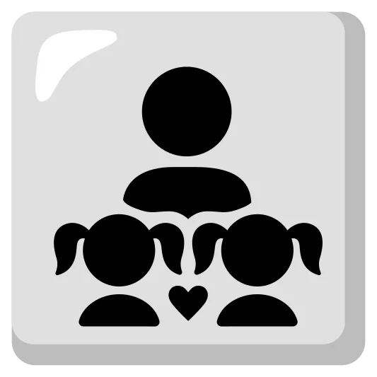 The family: man, girl, girl emoji.
