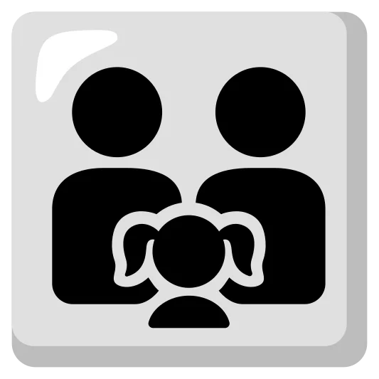 The family: man, man, girl emoji.
