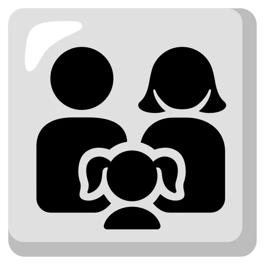 The family: man, woman, girl emoji.