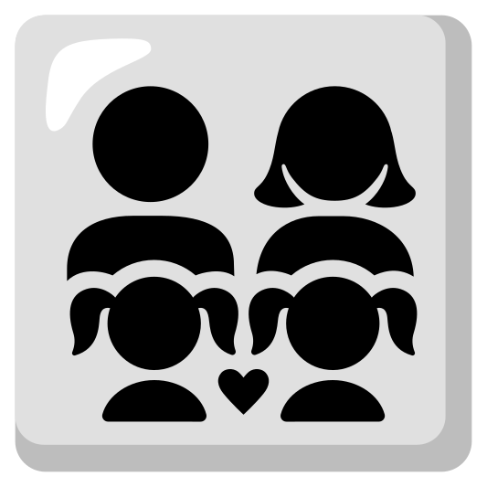 The family: man, woman, girl, girl emoji.