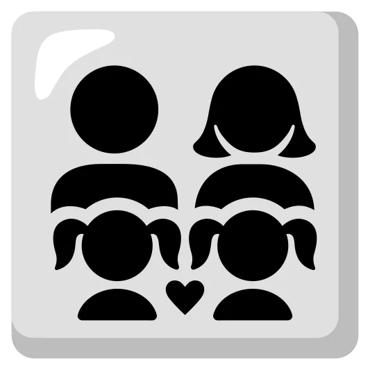 The family: man, woman, girl, girl emoji.