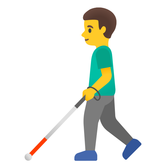 The man with white cane emoji.