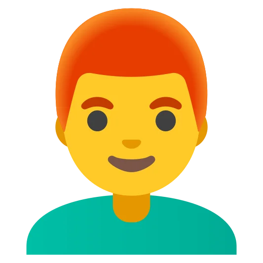 The man: red hair emoji.