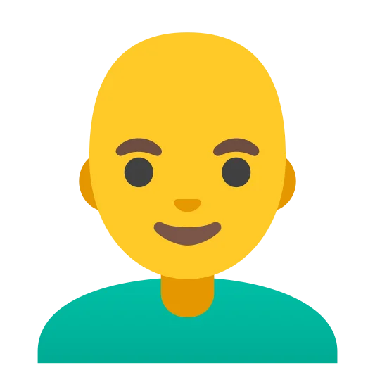 The man: bald emoji.