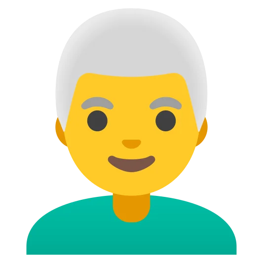 The man: white hair emoji.