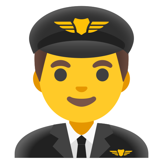 The man pilot emoji.