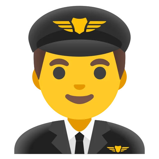 The man pilot emoji.