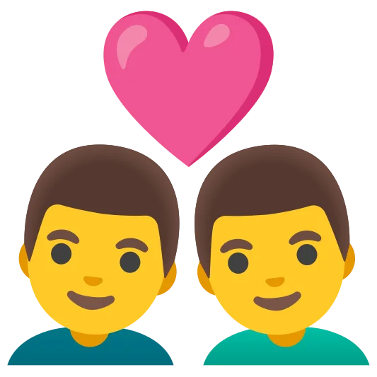The couple with heart: man, man emoji.