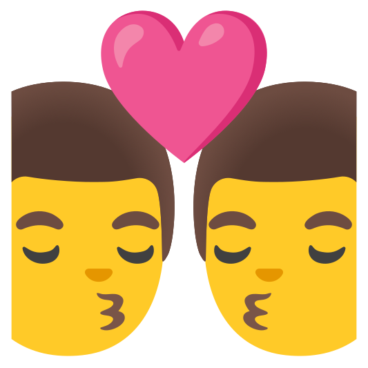 The kiss: man, man emoji.