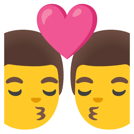 The kiss: man, man emoji.