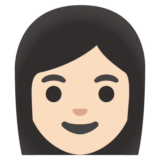 The woman: light skin tone emoji.
