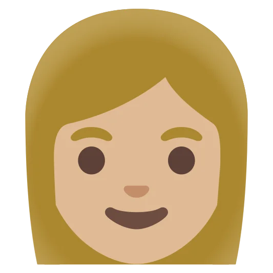 The woman: medium-light skin tone emoji.