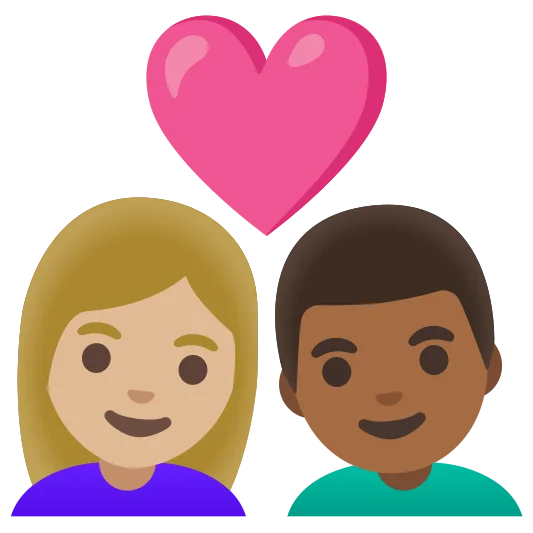 The couple with heart: woman, man: medium-light skin tone, medium-dark skin tone emoji.