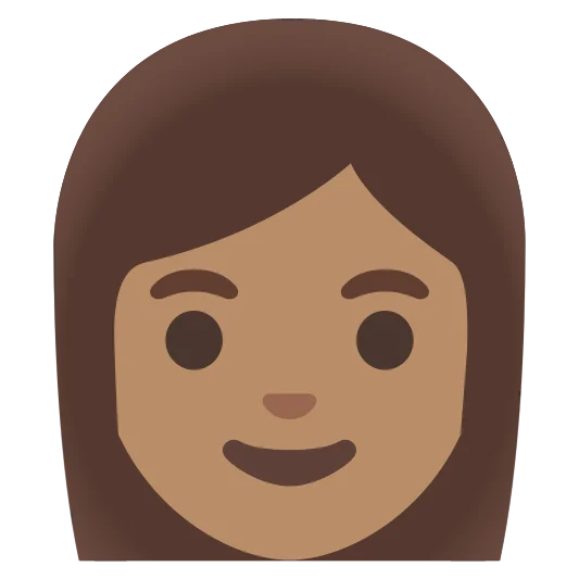 The woman: medium skin tone emoji.
