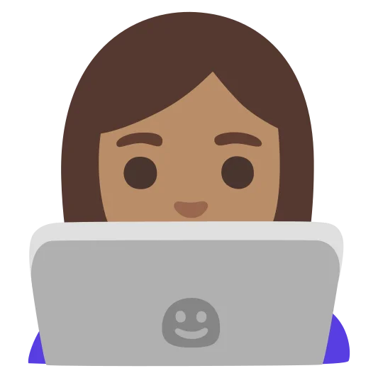 The woman technologist: medium skin tone emoji.