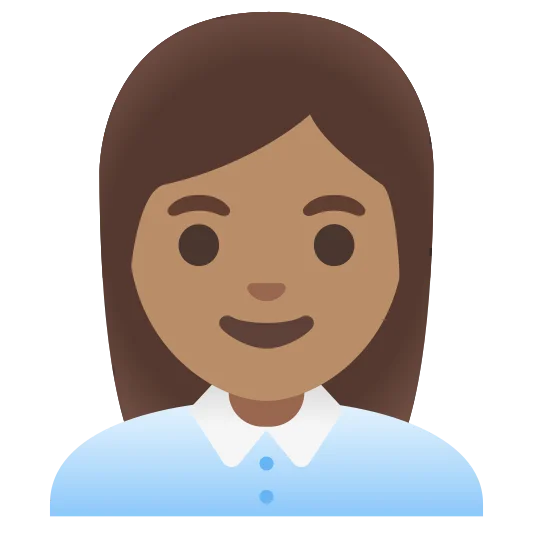 The woman office worker: medium skin tone emoji.