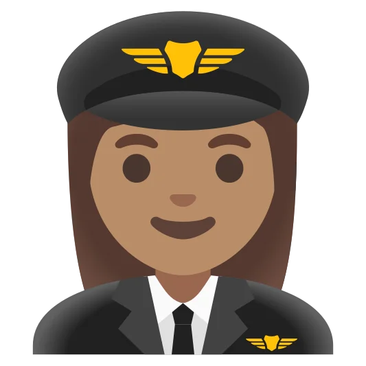 The woman pilot: medium skin tone emoji.