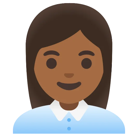 The woman office worker: medium-dark skin tone emoji.