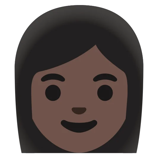 The woman: dark skin tone emoji.