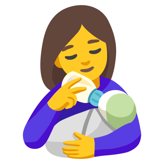 The woman feeding baby emoji.