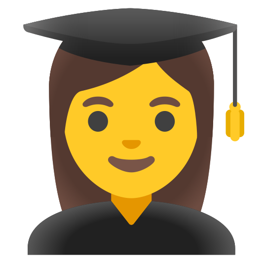 The woman student emoji.