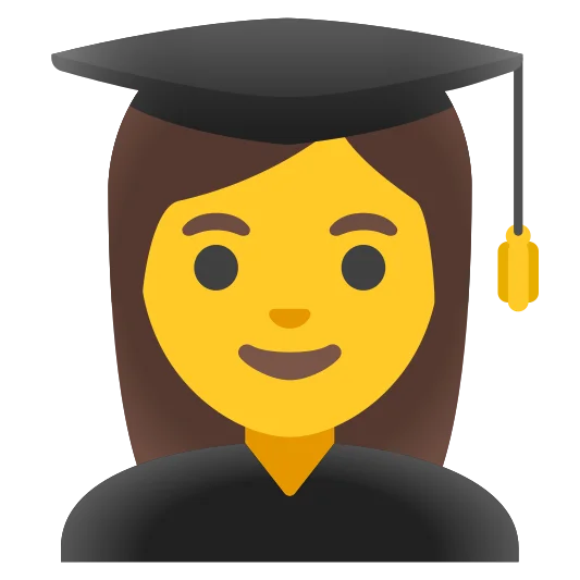 The woman student emoji.