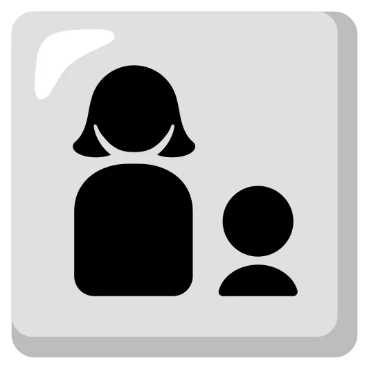 The family: woman, boy emoji.